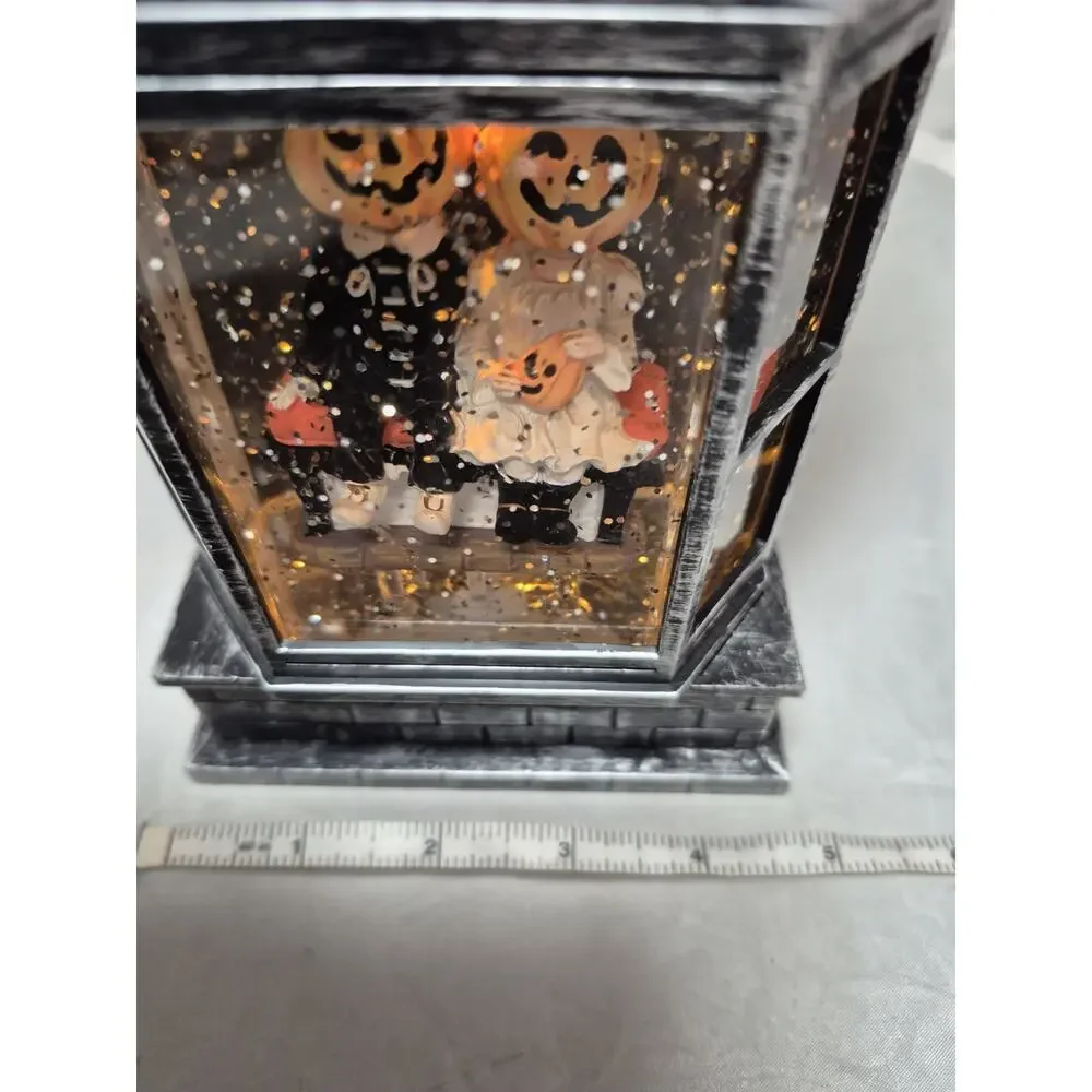 💥 Gerson International Happy Halloween Snow Globe with Sounds Pumpkin Couple